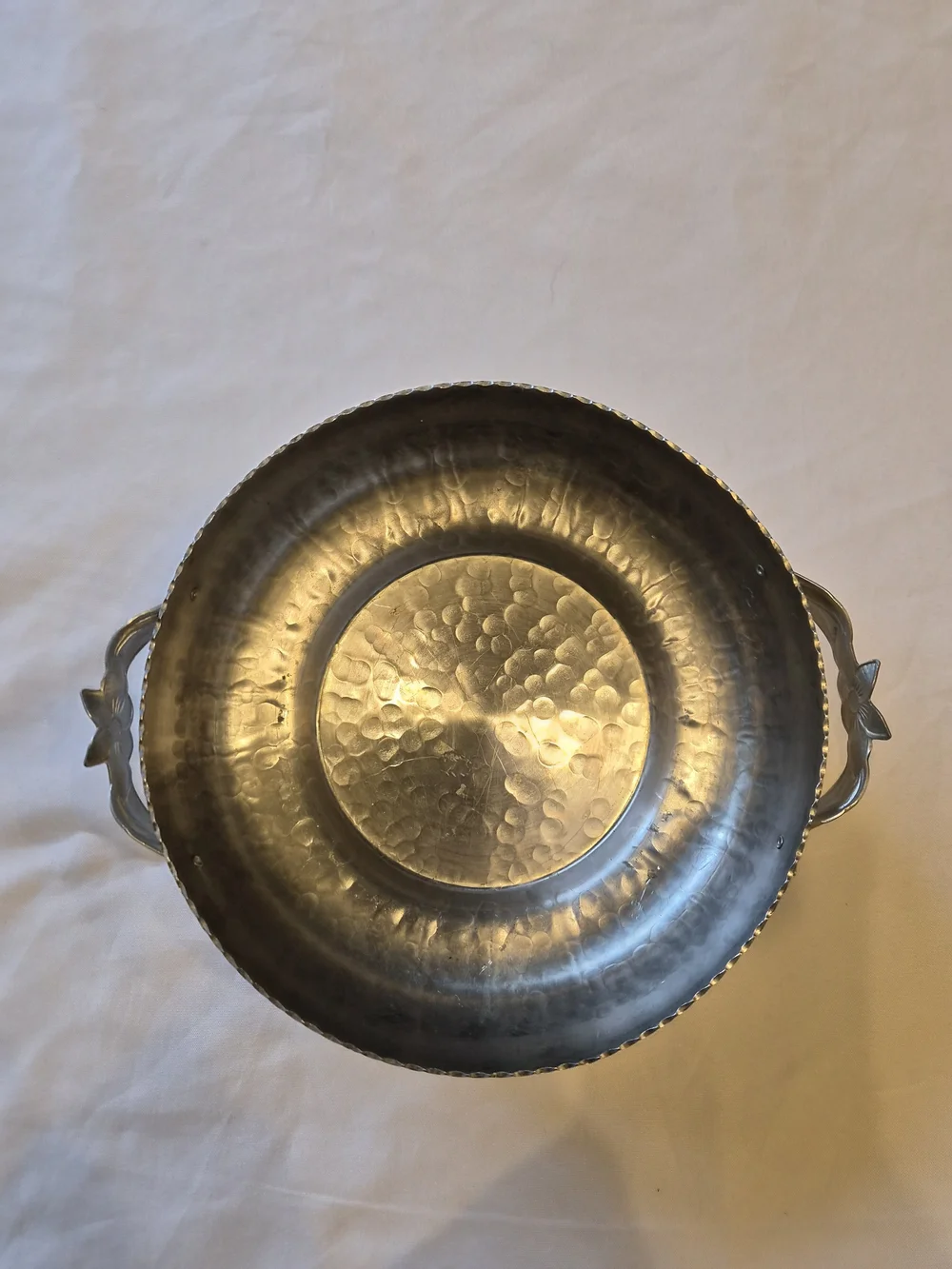 Vintage Hand Wrought Creations by Rodney Kent Hand pounded aluminum Tulip Dish
